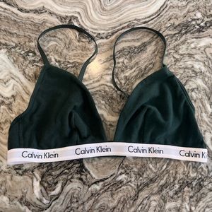 Calvin Klein Cotton Green Bra Size Small